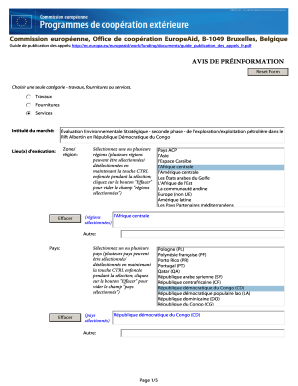 Avis de préinformation