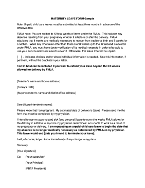 Maternity Leave Request Form