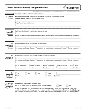 Direct Saver Authority To Operate Form