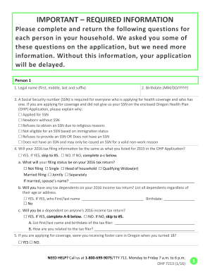 Oregon Health Plan Coverage Application