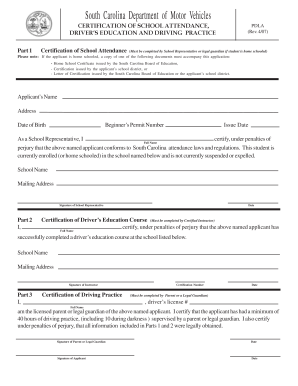 CERTIFICATION OF SCHOOL ATTENDANCE,