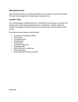 Job Offer Letter