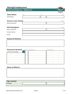 Skills Development Referral Form