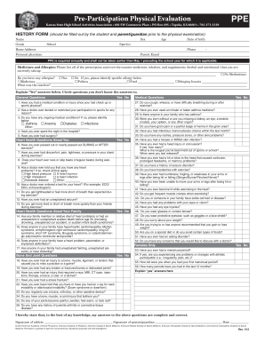 Kansas Pre-Participation Physical Evaluation Form