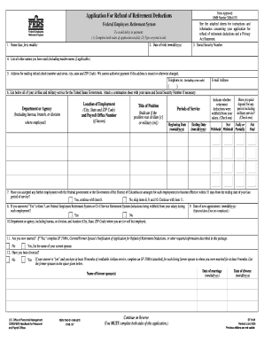 Application for Refund of Retirement Deductions