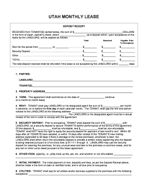 Utah Monthly Lease Agreement