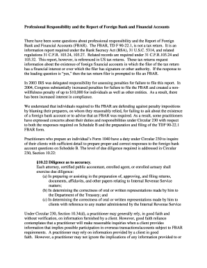 FBAR Professional Responsibility Guidelines