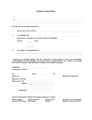 Statutory Declaration