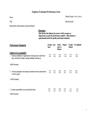 Employee Evaluation Performance Form