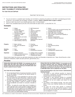 California SAR 7 Eligibility Status Report