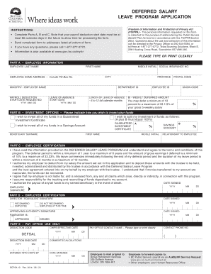 Deferred Salary Leave Program Application