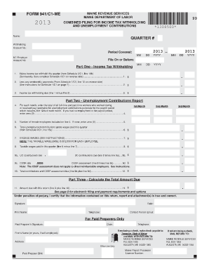 Maine Form 941/C1-ME