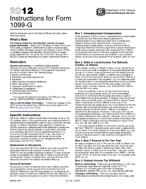 Instructions for Form 1099-G (2012)
