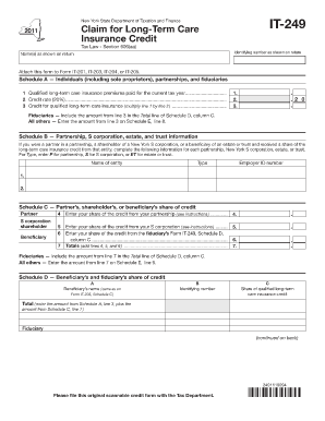 New York Long-Term Care Insurance Credit Form IT-249