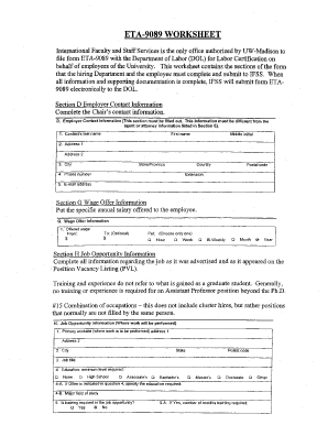 Fillable Online ohr wisc ETA-9089 WORKSHEET - ohr wisc Fax Email Print ...