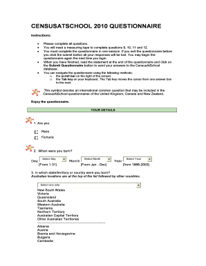CensusAtSchool 2010 Questionnaire