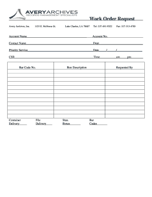 Work Order Request Form