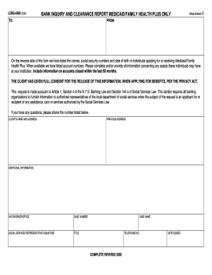 Bank Inquiry and Clearance Report