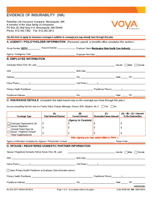 Evidence of Insurability Form