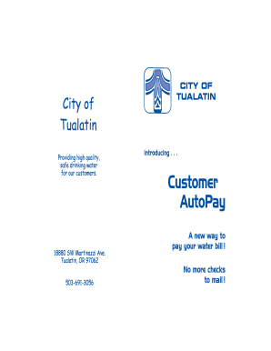 City of Tualatin AutoPay Enrollment Form