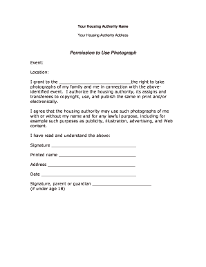 Permission to Use Photograph