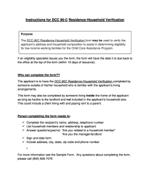 DCC 90-C Residence-Household Verification