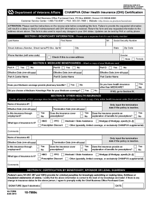 CHAMPVA Other Health Insurance Certification