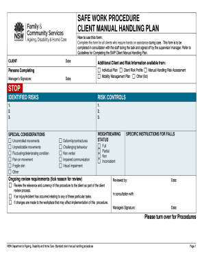 Client Manual Handling Plan