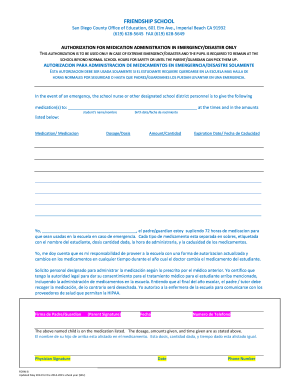 Authorization for Medication Administration in Emergency