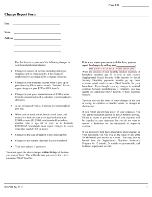 SNAP Change Report Form