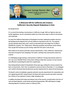 A Welcome Gift for California Job Creators: California's Security ... - boe ca