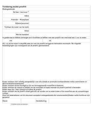 Verklaring inzake proefrit