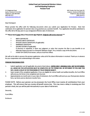 Pension Application Form