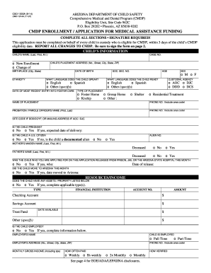 Arizona CMDP Enrollment Application