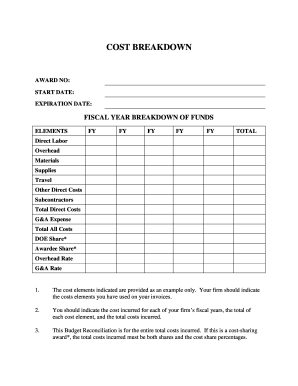 Budget Reconciliation Form