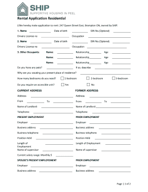 Residential Rental Application