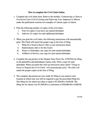 Civil Claim Form