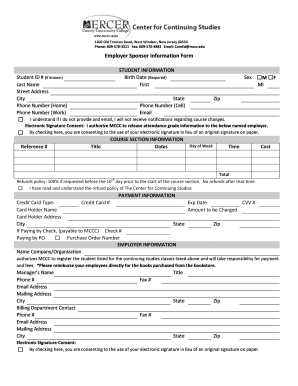 Employer Sponsor Information Form