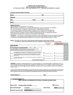 Frederick County Public Schools HSA Election Form