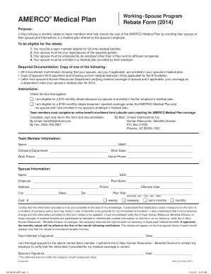 AMERCO Medical Plan Spouse Rebate Form