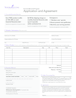 Essential Rewards Program Application and Agreement