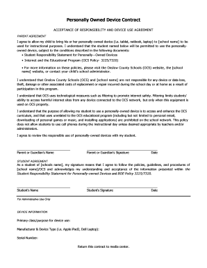 Personally Owned Device Contract