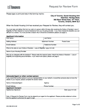 Request for Review Form
