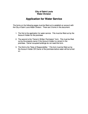 City of Saint Louis Water Service Application