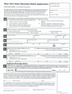 New York Absentee Ballot Application