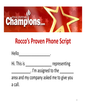 Rocco’s Proven Phone Script