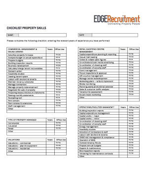 Property Skills Checklist
