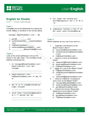 Email Addresses Exercise