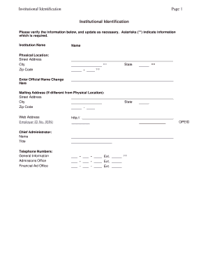 Institutional Identification Form
