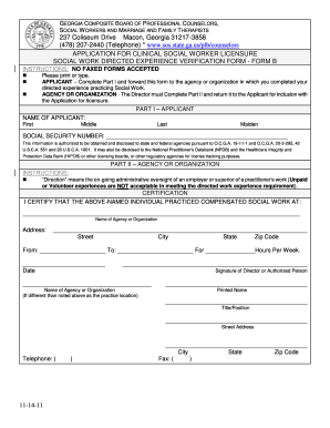 Georgia Clinical Social Worker Licensure Application